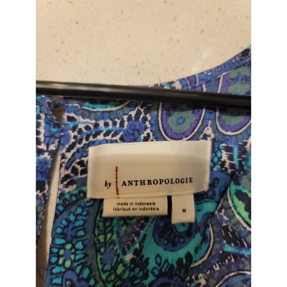 Anthropologie Lissa Boho Blue Printed Dress Romper Size M - Picture 9 of 9